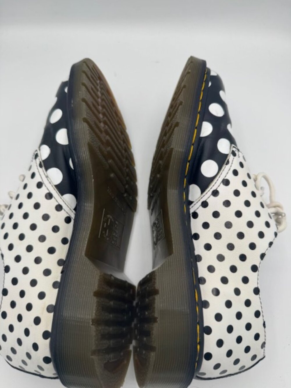Dr. Martens Meris Black and White Polka Dot Leather Shoes Women's Size 9 - Picture 5 of 8